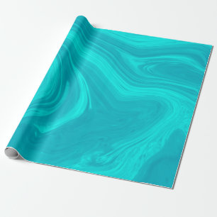 Papier Cadeau Élégante oeuvre de marbre Turquoise liquide Abstra