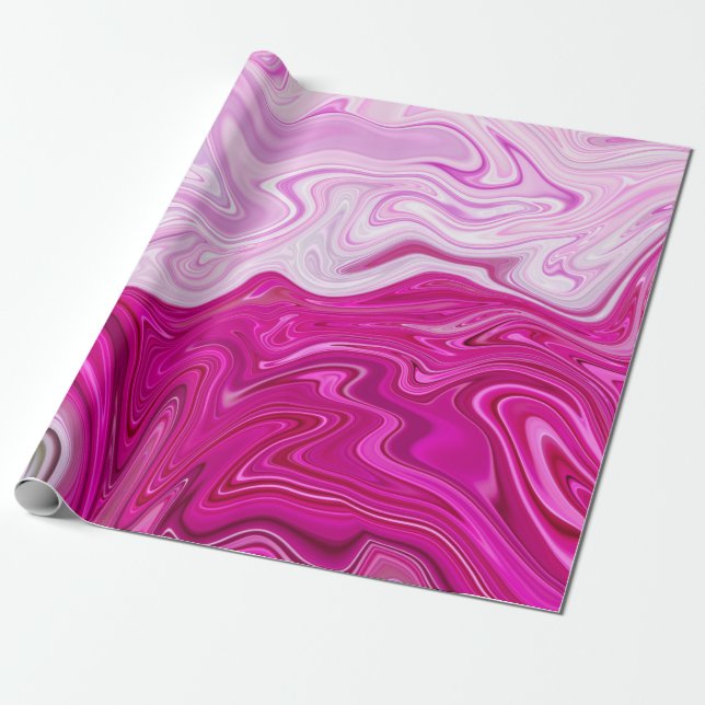 Papier Cadeau Élégante oeuvre moderne en marbre liquide rose Abs (Déroulé)