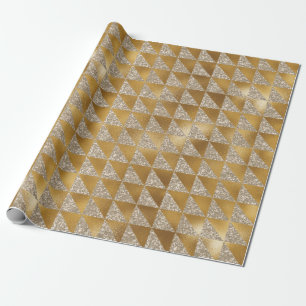 Papier Cadeau Élégante Parties scintillant d'argent d'or luxueus