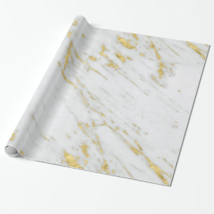 Papier Cadeau Élégante Parties scintillant Et Marbre blanc Or