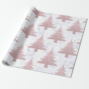 Papier Cadeau Elégante Parties scintillant Rose or & Marble Arbr