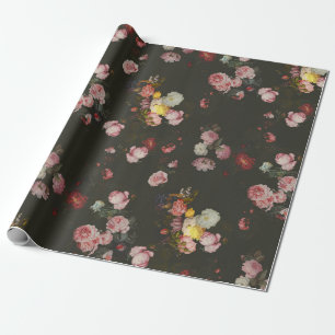 Papier Cadeau Elégante Roses Florales Roses Roses Roses Rose