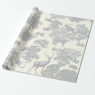 Papier Cadeau Elégante Tissu blanc gris argenté