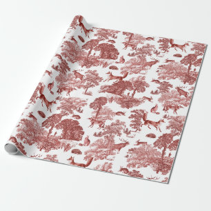 Papier Cadeau Elégante toile de campagne de lapin Red Fox Vintag