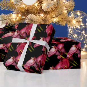 Papier Cadeau Élégantes fleurs de lys calla violettes
