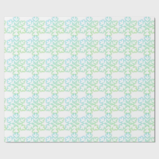 Papier Cadeau Élégants flocons de neige motif vert turquoise (Couture)