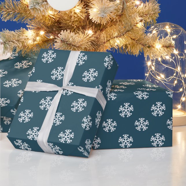 Papier Cadeau Élégants flocons de neige | Papier d'emballage de  (Vacances)