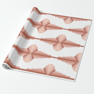 Papier Cadeau Éléments Art déco dans une palette d'or rose