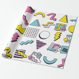 Papier Cadeau Éléments de conception Pop Memphis des années 90 