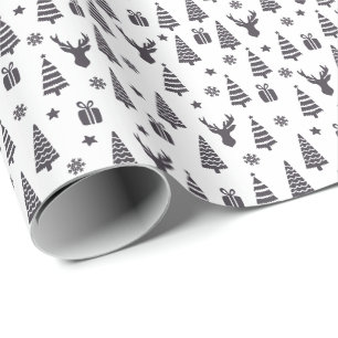 Papier Cadeau Eléments de Noël modernes et élégants Cadeau