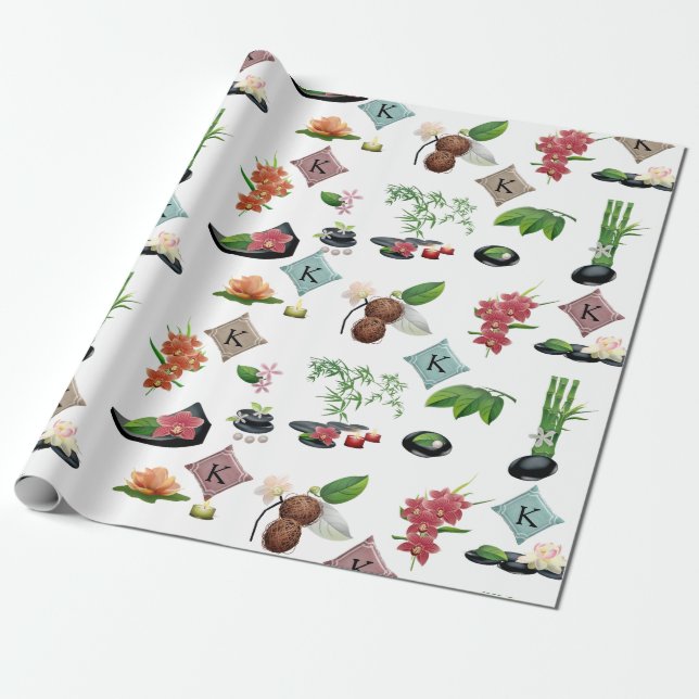 Papier Cadeau Éléments de Spa personnalisés (Déroulé)