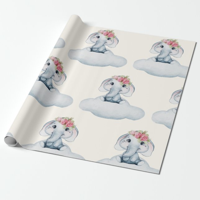 Papier Cadeau Eléphant Cutie (Déroulé)