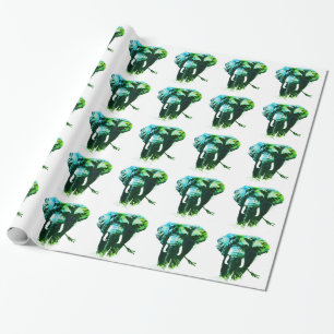 Papier Cadeau Eléphant Pop Art