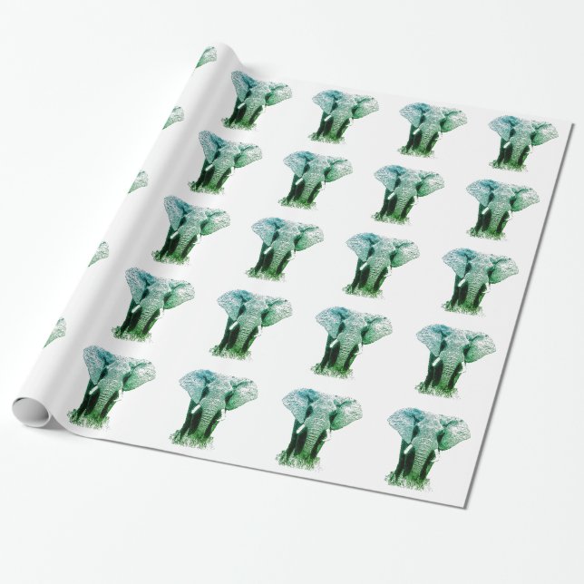 Papier Cadeau Eléphant Pop Art (Déroulé)