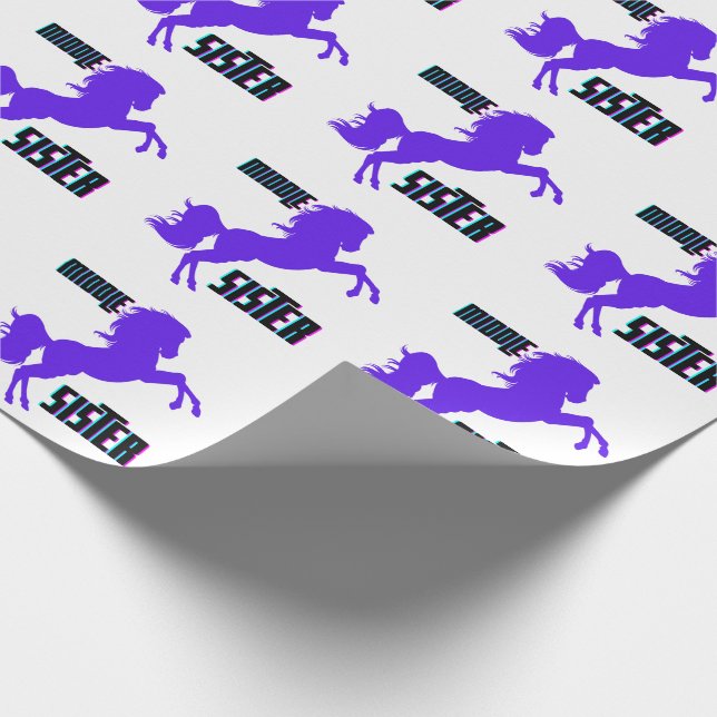 Papier Cadeau Élevage de pony pourpre de soeur moyenne (Coin)