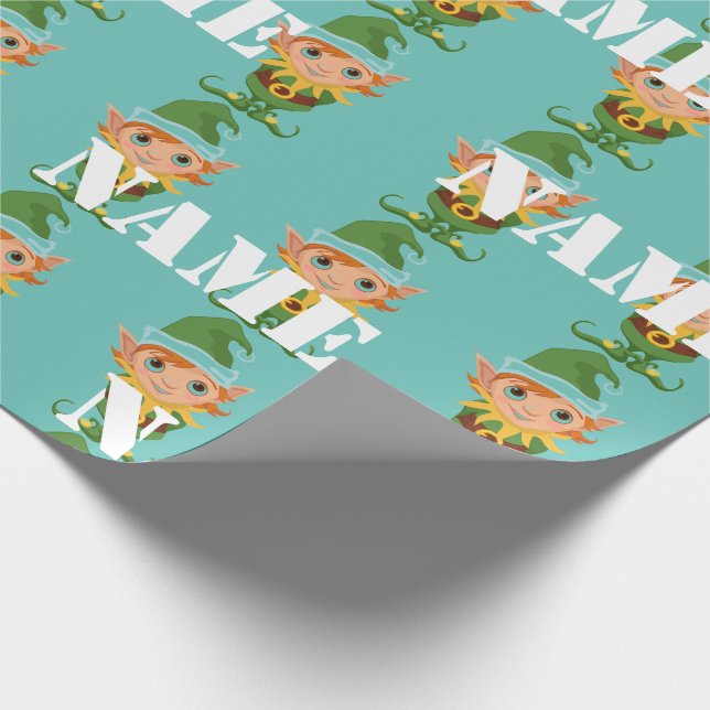 Papier Cadeau Elfe de Noël des enfants personnalisés (Coin)