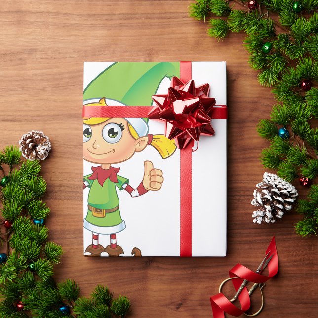 Papier Cadeau Elfe fille avec Sucre de canne (Créateur téléchargé)