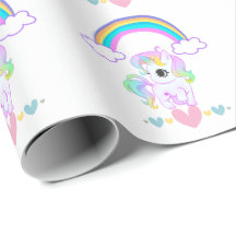 Emballage avec un design de licorne pastel mignonn
