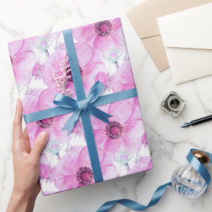 Papier Cadeau Emballage d'art de l'aquarelle botanique de l'aném