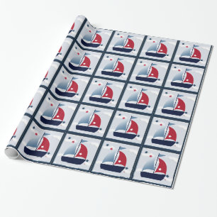 Papier Cadeau Emballage de conception de voilier Naute