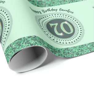 Papier Cadeau Emballage élégant pour 70e anniversaire avec paill