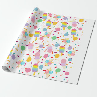 Papier Cadeau Emballage motif crème glacée