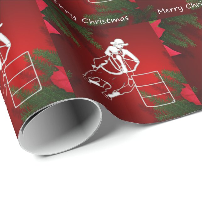 Papier Cadeau Emballage occidental de baril de Noël de papier (Coin rond)