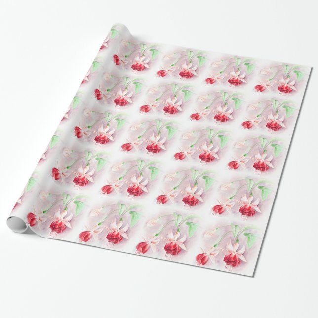 Papier Cadeau Emballage rose rouge Fuchsia (Déroulé)