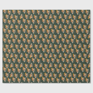 Papier Cadeau Emballage vert Cottagecore de champignon Toadstool