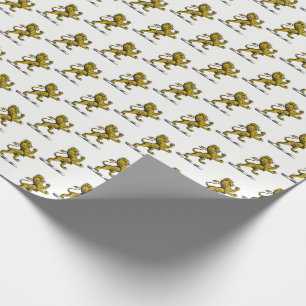 Papier Cadeau Emblème de crête de lion debout héraldique C