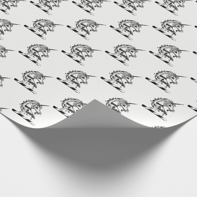 Papier Cadeau Emblème de tête de l'licorne héraldique (Coin)