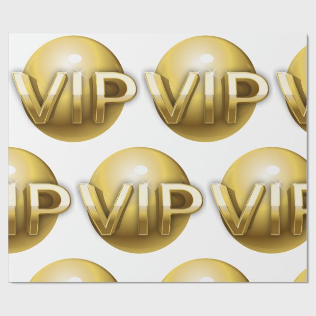 Papier Cadeau Emblème VIP Or 3D Luxe (Plat)
