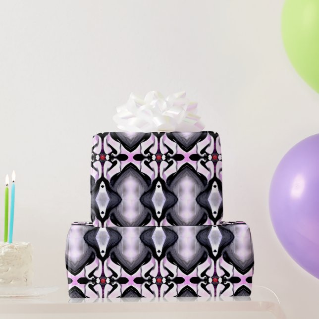 Papier Cadeau Embrassé par le vampire - Gothique Abstrait AI Art (Cadeaux de fête)