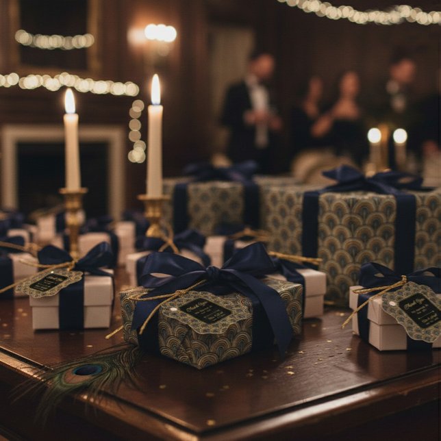 Papier Cadeau Embroidered Art Deco Pattern Wrapping Paper (Créateur téléchargé)