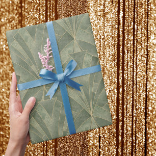 Papier Cadeau Emerald Green et Gold Art déco Motif