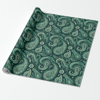Papier Cadeau Emerald Green Paisley