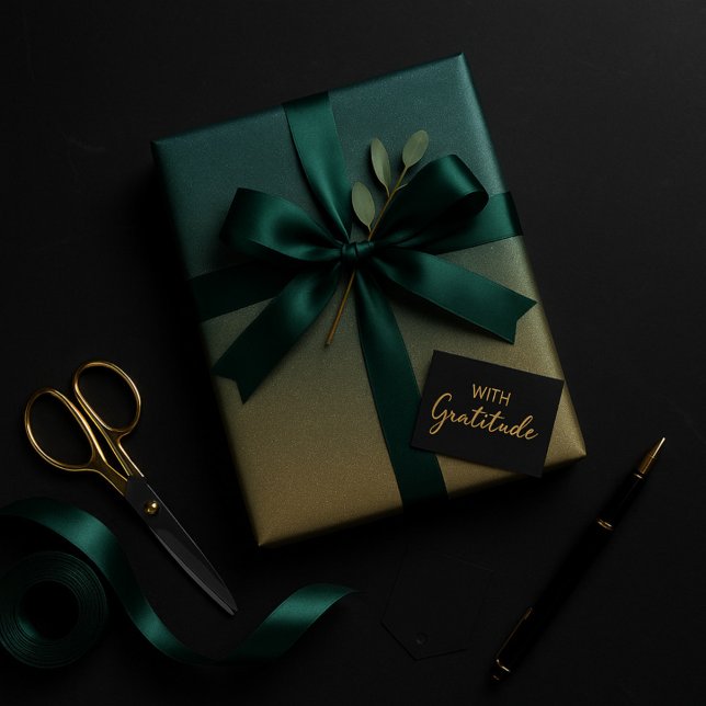 Papier Cadeau Emerald to Gold Ombre Shimmer (Créateur téléchargé)