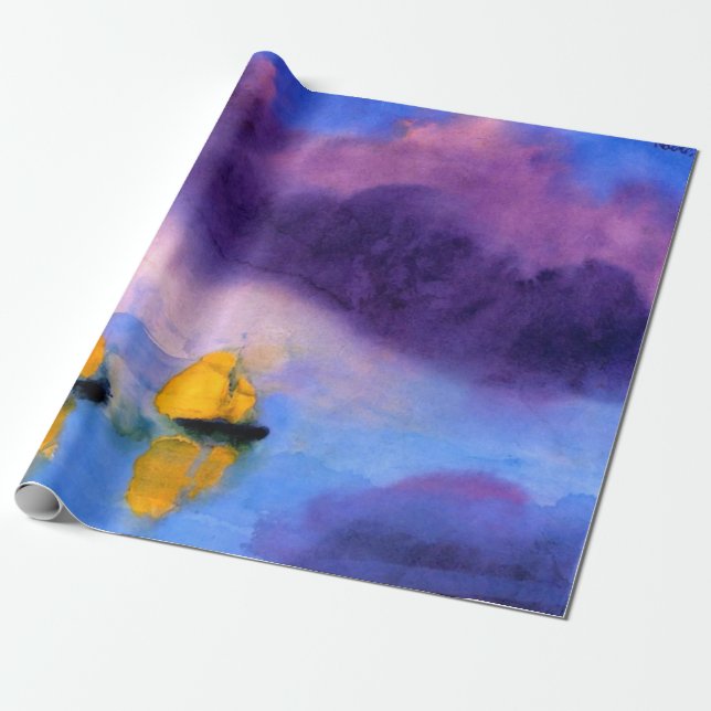 Papier Cadeau Emil Nolde - Mer aux Nuages Violets Et Bateaux À V (Déroulé)