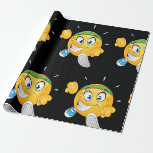 Papier Cadeau Emoji de jogging heureux dessin animé coureur