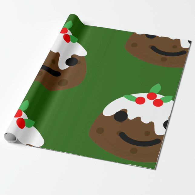 Papier Cadeau emoji pudding de Noël (Déroulé)
