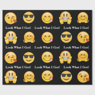 Papier Cadeau Emoji Regarde Ce Que J'Ai