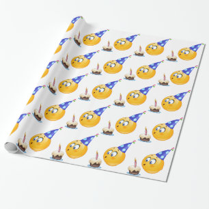 Papier Cadeau émoticône anniversaire