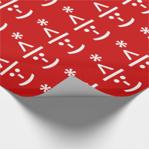 Papier Cadeau Émoticône d'elfe de Noël Xmas Art Text ASCII