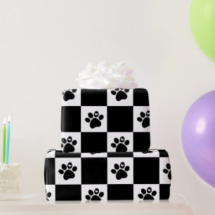 Papier Cadeau Empreinte Carré noir et blanc