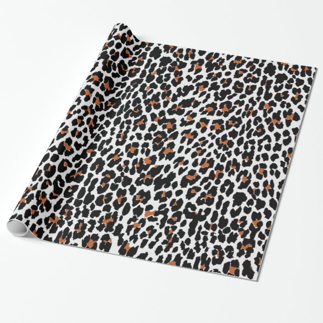 Papier Cadeau Empreinte de léopard (Déroulé)