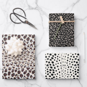 Papier cadeau empreinte de léopard animal tendance