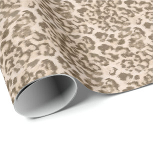 Papier Cadeau Empreinte de léopard beige.