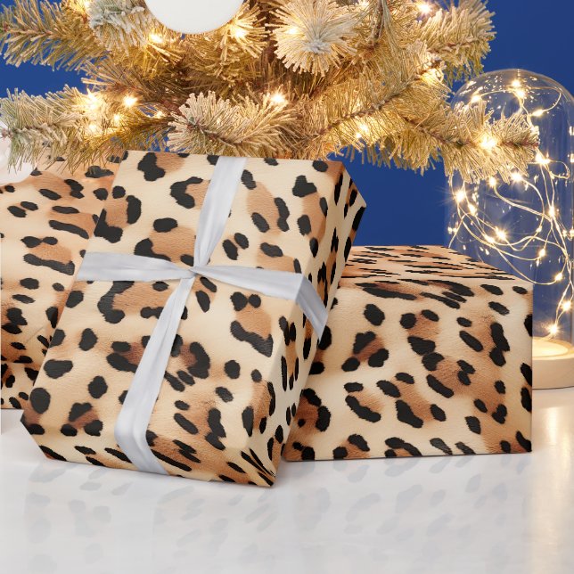Papier Cadeau Empreinte de léopard blanc Brown (Vacances)