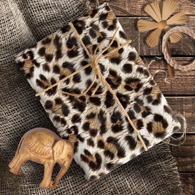 Papier Cadeau Empreinte de léopard de neige blanche Safari Party (Créateur téléchargé)