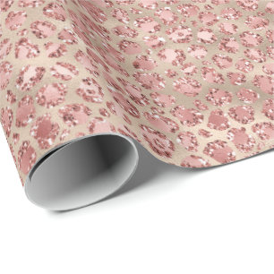 Papier Cadeau Empreinte de léopard de Parties scintillant doré r